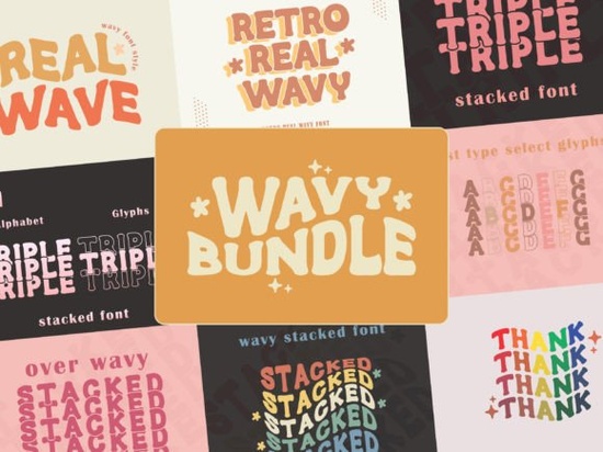 Wavy Stacked Font